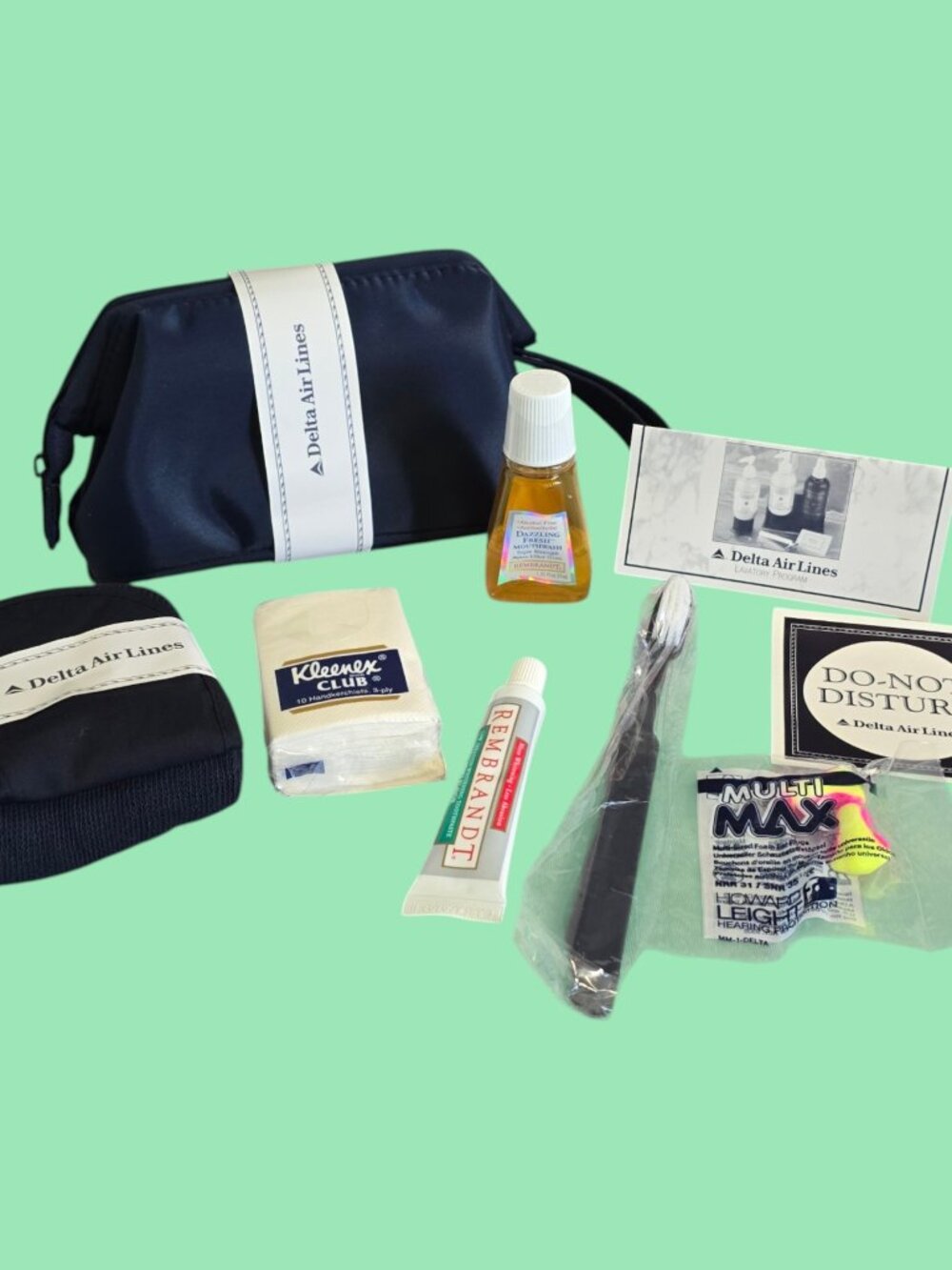 Unused Delta Airlines Amenity Kit / Travel Toiletry Bag Circa Early 2000's
